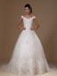 Off Shoulder A-line ppliques Tulle Church Court Train 2013 New Styles Wedding Dress For Custom Made