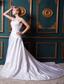 Formal A-line Straps Chapel Train Taffeta Beading Wedding Dress