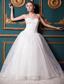 Exquisite A-line Sweetheart Brush Train Organza and Taffeta Wedding Dress