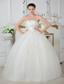 Gorgeous Ball Gown Strapless Floor-length Tulle Beading Wedding Dress