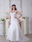 Discount A-line / Princess Straps Court Train Satin Ruch Wedding Dress