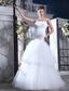 Perfect Mermaid One Shoulder Floor-length Tulle Beading and Appliques Wedding Dress