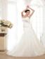 Perfect Mermaid / Trumpet Sweetheart Chapel Train Organza Sequins Wedding Dress