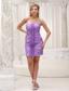 Custom Made Lavender Column Dama Dresses for Quinceanera 2013 Ruched Bodice Mini-length