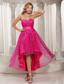 Hot Pink Paillette Over Skirt High-low Sweetheart 2013 Prom Dress For Cocktail
