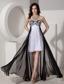 Black And White Empire Sweetheart Floor-length Chiffon Appliques Prom Dress