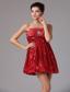 Custom Made Wine Red Empire Squin Prom Homecoming Dress Mini-length In California