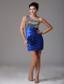 2013 Blue One Shoulder Hand Made Flowers Prom Dress Squin In Connecticut