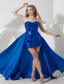 Blue Column Sweetheart Mini-length Sequin Detachable Prom Dress