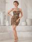 Sexy Column / Sheath Sweetheart Mini-length Leopard Prom / Homecoming Dress