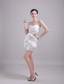 White Column/Sheath Sweetheart Mini-length Chiffon and Sequin Ruch Prom / Homecoming Dress