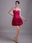 Hot Pink A-Line / Princess Sweetheart Mini-length Taffeta Beading Prom / Homecoming Dress