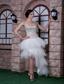 White Column Strapless High-low Beading Taffeta and Tulle Prom Dress
