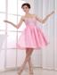 Beading Pink Sweetheart A-Line Taffeta Knee-length Prom Dress