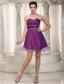 Popular A-line Sweetheart Mini-length Organza Beading Prom Dress