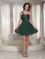 Short Peacock Green Prom Dress With Ruch Bodice One Shoulder Sweetheart