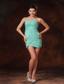 Turquoise Column Mini-length Chiffon Sweetheart Prom Gowns With Pleats In Cullman Alabama