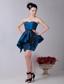 Blue Column Sweetheart Mini-length Taffeta Sashes Prom / Homecoming Dress