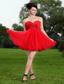 Red Princess Sweetheart Mini-length Oragnza Beading Prom / Homecoming Dress