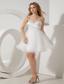 White A-line / Pricess Straps Mini-length Organza Beading Prom / Homecoming Dress