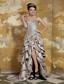 Brown Column Sweetheart High-low Taffeta and Sequin Beading Pageant Dress