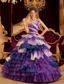 Perfect A-line / Princess One Shoulder Floor-length Ruffles Quinceanera Dress