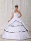 White Ball Gown One Shoulder Neck Floor-length Taffeta and Organza Beading Quinceanera Dress