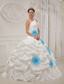 White Ball Gown One Shoulder Floor-length Taffeta Beading and Hand Flowers Quinceanera Dress
