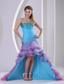 Multi-color High-low Mermaid Beading and Ruch Organza Prom Dress In Summer