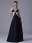 Halter Apliques Decorate Bust Navy Blue Prom Dress With Floor-length In Bethel Connecticut