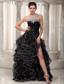 Black Empire Sweetheart Floor-length Organza and Sequined Beading Prom / Evening Dress