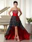 Zipper Speical Fabric Beaded Decorate Bust High-low 2013 Prom Dress