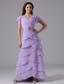 Lavender V-neck Ruffled Layeres Prom Dress With Beading and Ruch In Louisiana