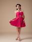 Red Empire Sweetheart Mini-length Chiffon Beading Prom Dress