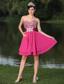 Custom Size Beaded Decorate Bust Hot Pink For Prom Party Dress