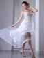 White A-line Sweetheart Prom Dress High-low Organza Beading