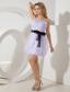 Lilac Column Straps Mini-length Organza Sashes Prom / Homecoming Dress
