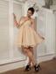 Champagne Empire Sweetheart Mini-length Chiffon Appliques Prom / Homecoming Dress