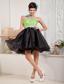 Black and Spring Green A-line Sweetheart Mini-length Organza Beading Prom Dress