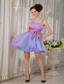 Colorful A-line / Pricess Straps Cocktail Dress Organza Beading and Ruch Mini-length