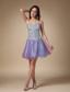 Colorful A-line Sweetheart Mini-length Leopard Fabric and Organza Prom / Homecoming Dress