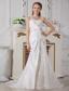 Affordable A-line Sweetheart Court Train Lace Ruch Wedding Dress