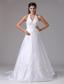Hamden Connecticut Custom Made A-line Halter Wedding Dress With Embroidery and Ruch In 2013