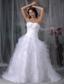Beautiful A-line Sweetheart Court Train Taffeta and Tulle Ruffles Wedding Dress