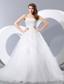 Simple A-line Sweetheart Chapel Train Taffeta and Tulle Wedding Dress