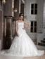 Beautiful A-line Sweetheart Chapel Train Lace Beading Wedding Dress
