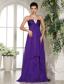 Stylish V-neck Eggplant Purple 2013 Prom Celebrity Dress With Ruch In Oklahoma