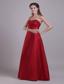 Wine Red A-Line / Princess Sweetheart Floor-length Taffeta Ruch Prom Dress