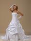A-line Wedding Dress With Lace Bodice Pick-ups Strapless