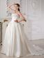 Exquisite A-line Sweetheart Court Train Taffeta Beading Wedding Dress